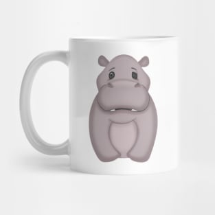 Cute Hippopotamus Drawing Mug